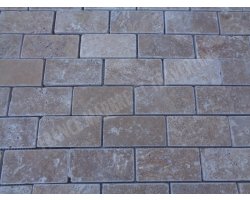 Travertin Noce 4,8x10 cm Mosaïque Antique  2