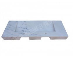 Marbre Blanc Usak Évier Design 151x55x12 cm Poli 2
