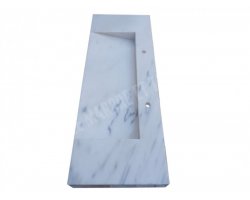 Marbre Blanc Usak Évier Design 151x55x12 cm Poli 2