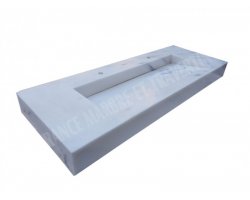 Marbre Blanc Usak Évier Design 151x55x12 cm Poli 2