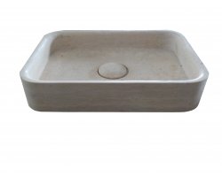 Travertin Beige Évier Bouchon 50x35 10 cm Adouci 2