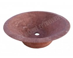 Travertin Rose Vasque Assiette Adouci 2