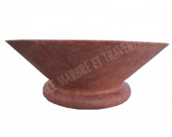 Travertin Rose Vasque Assiette Adouci 2