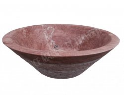 Travertin Rose Vasque Conique Strié 2