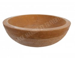 Travertin Jaune Vasque Bol Strié 2