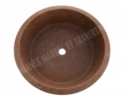 Travertin Noce Vasque Cylindre Adouci 2