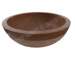 Travertin Noce Vasque Bol Strié 2