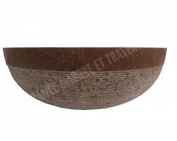 Travertin Noce Vasque Bol Strié 2