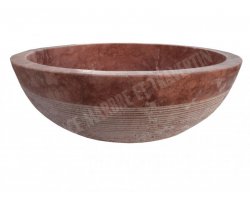 Travertin Rose Vasque Bol Strié 2