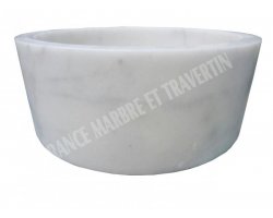 Marbre Blanc Vasque Mi-Conique Poli 2