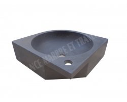 Basalte Lave Main Angle 40x40 cm Adouci 2