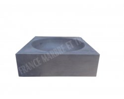 Basalte Noir Vasque Carre 40x40 cm Adouci 2