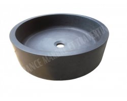 Basalte Noir Vasque Cylindre Plat Adouci 2