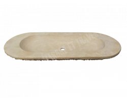 Travertin Beige Vasque Ovale 120x50 cm Adouci 2