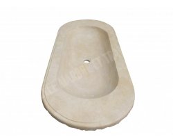 Travertin Beige Vasque Ovale 120x50 cm Adouci 2