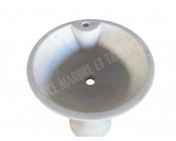 Marbre Blanc Piédestal Vasque Poli 2