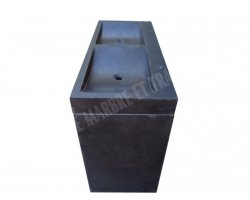 Basalte Noir Evier 2 Bacs Avec Pieds Adouci 2