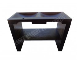 Basalte Noir Evier 2 Bacs Avec Pieds Adouci 2