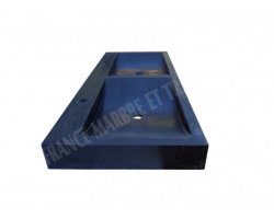 Basalte Noir Évier 2 Bacs 120x50x10 cm Adouci 2