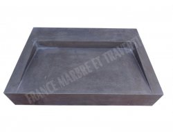 Basalte Noir Évier Design 70x50x12 cm Adouci