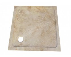 Travertin Beige Bac À Douche 80x80 5 cm Adouci 2