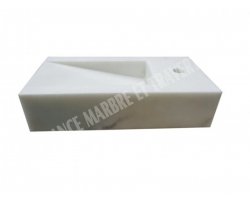 Marbre Blanc Usak Lave Main 50x25x12 cm 2