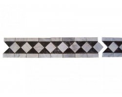Marbre Frise Blanc - Noir Poli 28,5x12 cm 2