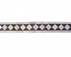 Marbre Frise Blanc - Noir Poli 28,5x12 cm 2