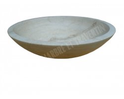 Travertin Beige Vasque Bol Plat Adouci 2