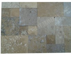 Travertin Beige & Noce Mini Opus Romain 1,2 cm  2