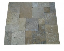 Travertin Beige & Noce Mini Opus Romain 1,2 cm  2