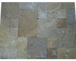 Travertin Beige & Noce Mini Opus Romain 1,2 cm  2