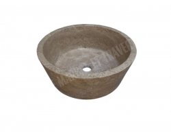 Travertin Walnut Vasque Mi-Conique Adouci 2