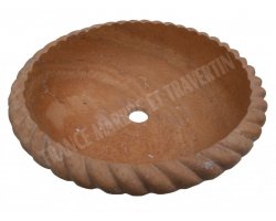 Travertin Jaune Vasque Encastrer Corde Adouci 2