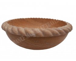 Travertin Jaune Vasque Encastrer Corde Adouci 2