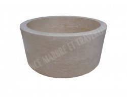Travertin Beige Vasque Petit Cylindre Adouci 2