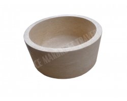 Travertin Beige Vasque Petit Cylindre Adouci 2