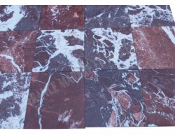 Marbre Rouge Tiger Cerise 30x30x1 cm Poli  2