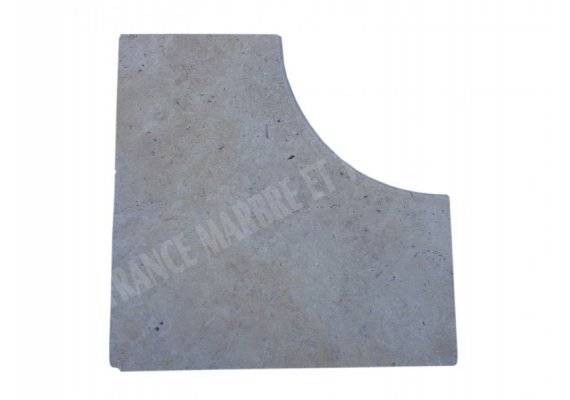 Travertin Beige 1A Margelle Rentrant 61x61 2 Arrondi 1