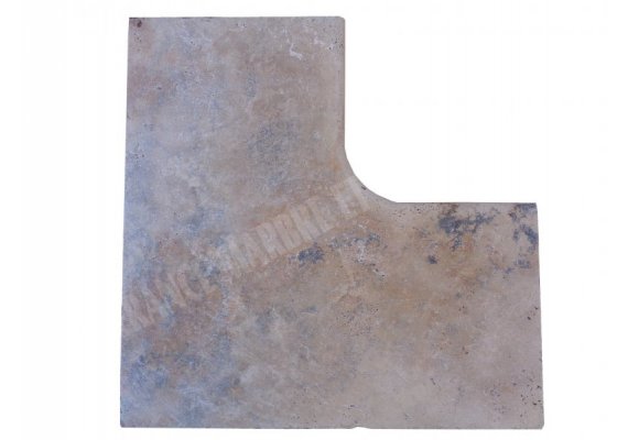 Travertin Beige 1A Margelle Rentrant 61x61 5 Arrondi 1
