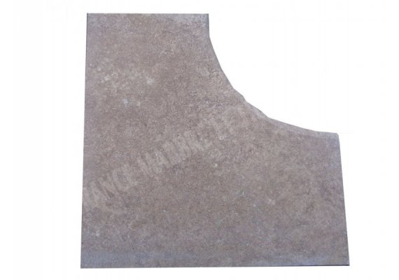 Travertin Noce 1A Margelle Rentrant 61x61 3 Arrondi 1