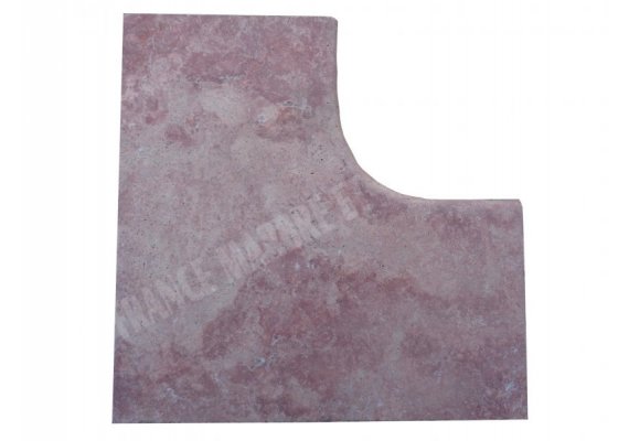 Travertin Rose 1A Margelle Rentrant 61x61 3  Arrondi 1