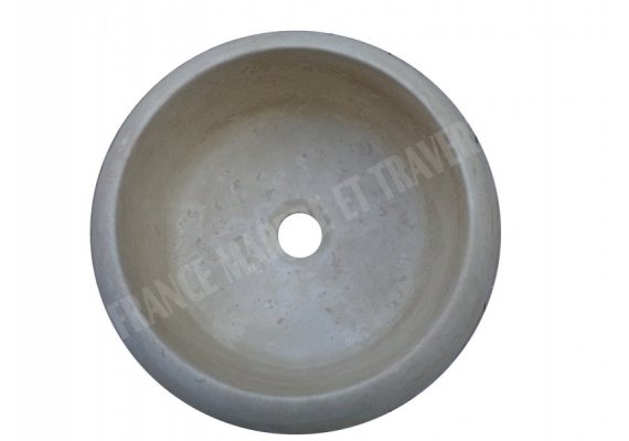 Travertin Beige Vasque Petit Lentille Adouci 1