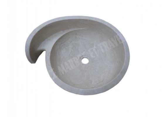 Travertin Beige Vasque Escargot Adouci 1