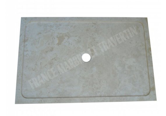 Travertin Beige Bac À Douche 130x90 cm Adouci 1