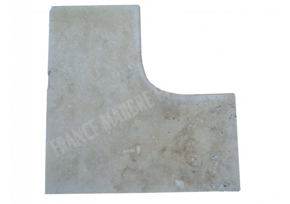 Travertin Beige 1A Margelle Rentrant 61x61 3 Arrondi 1