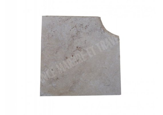 Travertin Beige 1B Margelle Rentrant 43x43 5 Arrondi 1
