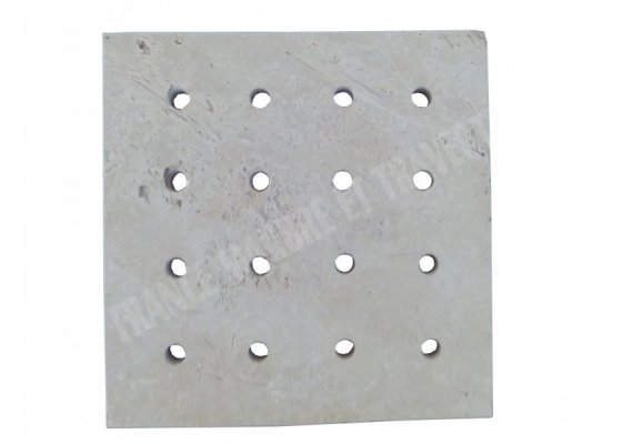 Travertin Beige Siphon Perforé 28x28 cm 1