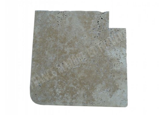 Travertin Beige B Margelle Sortant 40x40 3 cm Arrondi 1