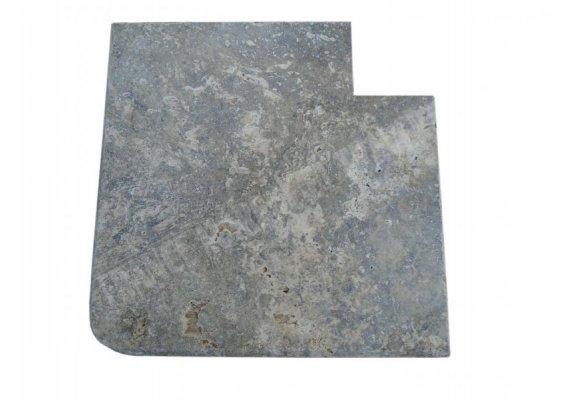 Travertin Noce B Margelle Sortant 40x40 3 cm Arrondi 1